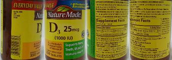 Nature Made D3 25 mcg (1000 IU) - vitamin d supplement