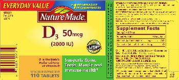 Nature Made D3 50 mcg (2000 IU) - vitamin d supplement