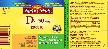 Nature Made D3 50 mcg (2000 IU) - vitamin d supplement