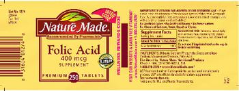 Nature Made Folic Acid 400 mcg - folic acid 400 mcg supplement