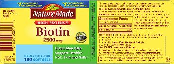 Nature Made High Potency Biotin 2500 mcg - supplement