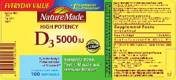Nature Made High Potency D3 5000 IU - vitamin d supplement