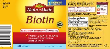 Nature Made Maximum Strength Biotin 5,000 mg - supplement