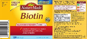 Nature Made Maximum Strength Biotin 5,000 mg - supplement