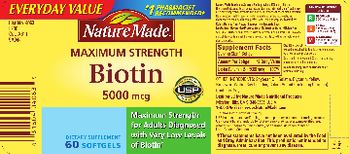 Nature Made Maximum Strength Biotin 5000 mg - supplement