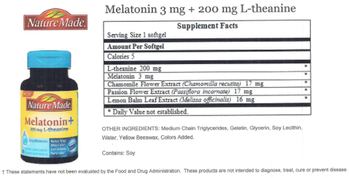 Nature Made Melatonin + 200 mg L-Theanine - supplement