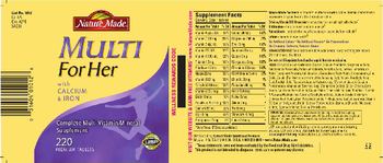 Nature Made Multi For Her With Calcium & Iron - complete multi vitaminmineral supplement