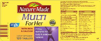 Nature Made Multi For Her With Iron & Calcium - supplement
