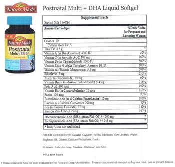 Nature Made Postnatal Multi + DHA - supplement