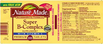 Nature Made Super B-Complex Supplement With Vitamin C - 