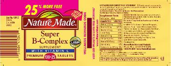 Nature Made Super B-Complex Supplement With Vitamin C - 