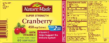 Nature Made Super Strength Cranberry 450 mg Extract With Vitamin C - supplement