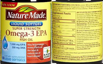 Nature Made Super Strength Omega-3 EPA Fish Oil - supplement