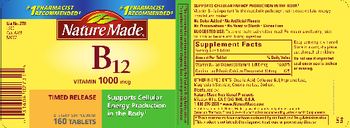 Nature Made Vitamin B12 1000 mcg - supplement