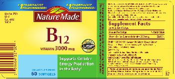Nature Made Vitamin B12 3000 mcg - supplement
