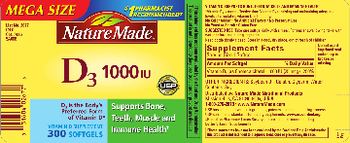 Nature Made Vitamin D3 1000 IU - vitamin d supplement