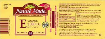 Nature Made Vitamin E 1,000 IU Supplement - 