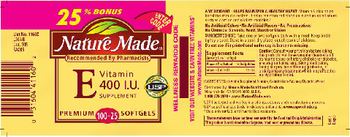 Nature Made Vitamin E 400 IU Supplement - 