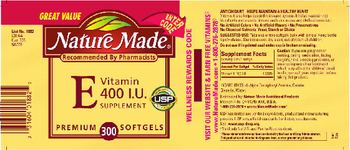 Nature Made Vitamin E 400 IU Supplement - 