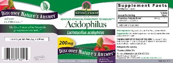 Nature's Answer Acidophilus 200 mg - supplement