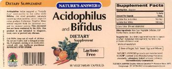 Nature's Answer Acidophilus And Bifidus - supplement