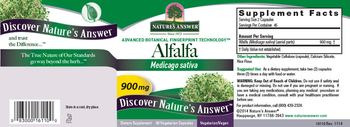 Nature's Answer Alfalfa 900 mg - supplement