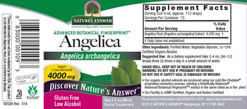 Nature's Answer Anglelica 4000 mg - herbal supplement