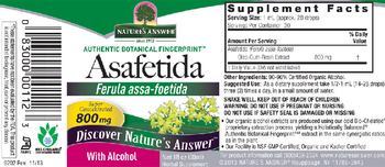 Nature's Answer Asafetida 800 mg - herbal supplement