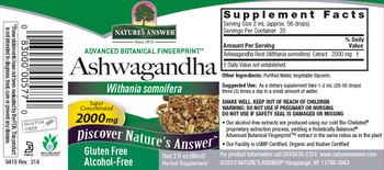 Nature's Answer Ashwagandha 2000 mg - herbal supplement