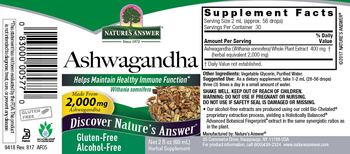 Nature's Answer Ashwagandha Alcohol-Free - herbal supplement