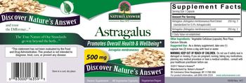 Nature's Answer Astragalus 500 mg - supplement