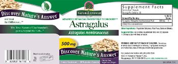 Nature's Answer Astragalus 500 mg - supplement