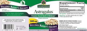 Nature's Answer Astragalus 500 mg - supplement