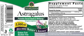 Nature's Answer Astragalus Alcohol-Free - herbal supplement