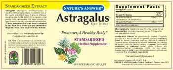 Nature's Answer Astragalus Root Extract - standardized herbal supplement