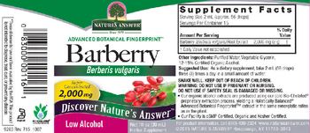 Nature's Answer Barberry 2,000 mg - herbal supplement