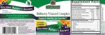 Nature's Answer Bilberry Vision Complex - supplement