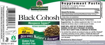 Nature's Answer Black Cohosh 40 mg Alcohol-Free - herbal supplement