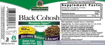 Nature's Answer Black Cohosh Alcohol-Free - herbal supplement