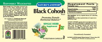 Nature's Answer Black Cohosh Root - single herb supplement