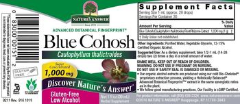 Nature's Answer Blue Cohosh 1,000 mg - herbal supplement