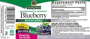 Nature's Answer Blueberry 2000 mg - herbal supplement