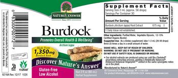 Nature's Answer Burdock - herbal supplement