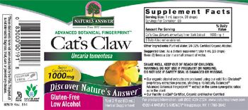 Nature's Answer Cat's Claw 1000 mg - herbal supplement