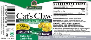 Nature's Answer Cat?s Claw Alcohol-Free - herbal supplement