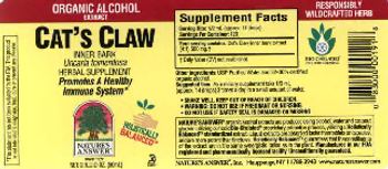 Nature's Answer Cat's Claw Inner Bark - herbal supplement