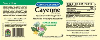 Nature's Answer Cayenne Pepper Fruit - single herb supplement