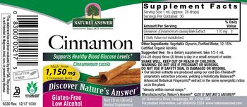 Nature's Answer Cinnamon - herbal supplement