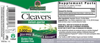 Nature's Answer Cleavers 2,000 mg - herbal supplement