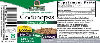 Nature's Answer Codonopsis 2,000 mg Alcohol-Free - herbal supplement